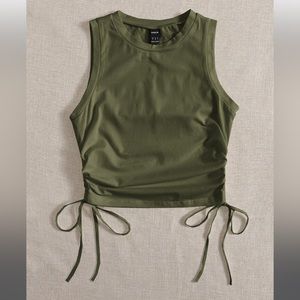 Drawstring runched tank